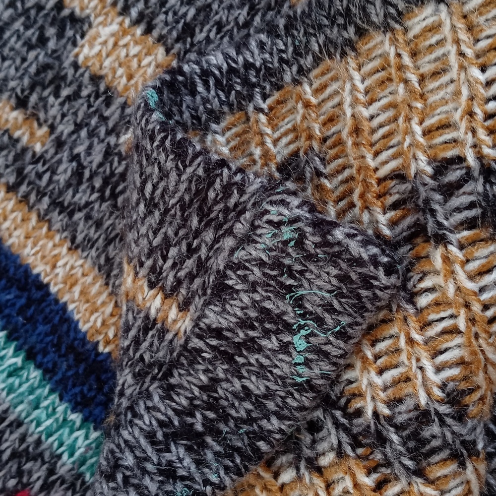 Spense Southwest Artist Style Brown Red Blue 3/4 Sleeve Open Cardigan / Duster M - Picture 5 of 11